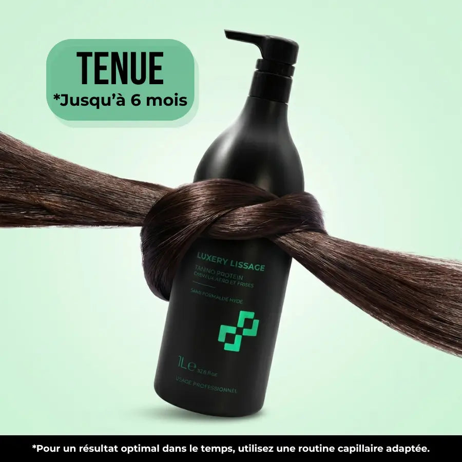 Cheveux frisés crépus avant-après lissage Luxery Tanino Dahlia Color, anti-frisottis 6 mois