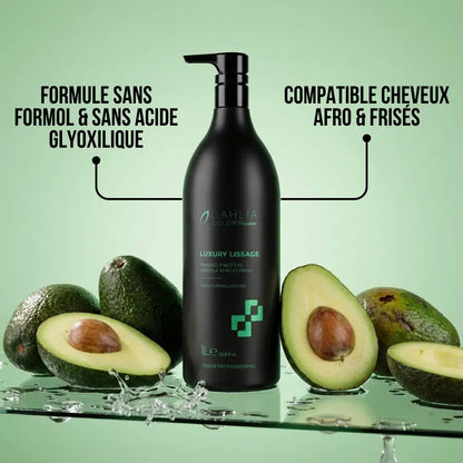 Lissage tanin Luxery cheveux afro et crépus, beurre de karité et huile d'avocat Dahlia Color