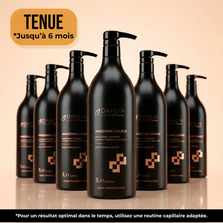 Cheveux après lissage Amazonie Thérapie Dahlia Color, brillance miroir longue durée