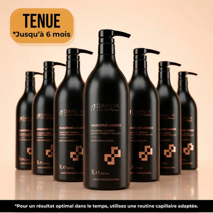Cheveux après lissage Amazonie Thérapie Dahlia Color, brillance miroir longue durée